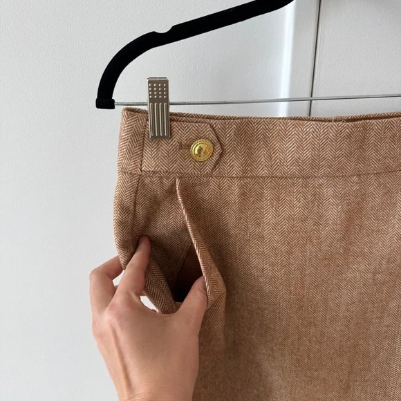 J. Crew Tan Wool Blend Skirt NWOT - Picture 3 of 6